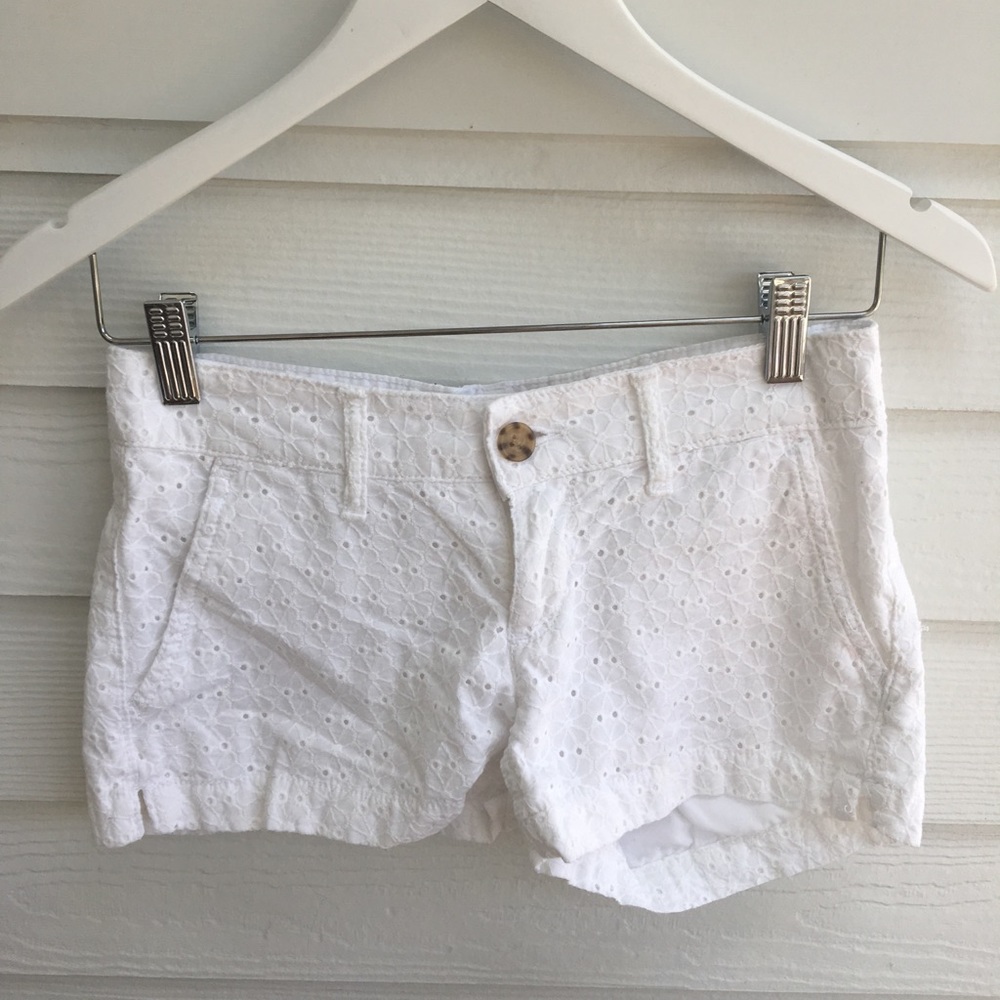 White Eyelet Shorts